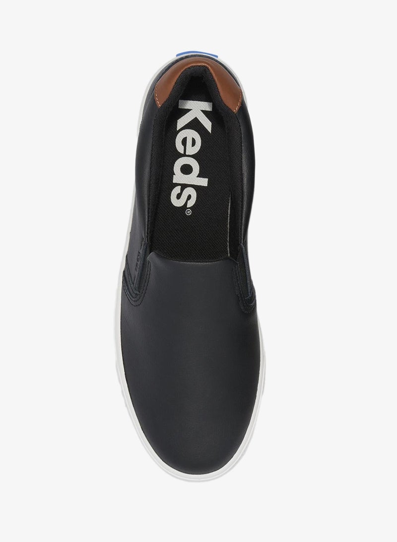 Keds Women's Pursuit Slip On Leather Casual Sneaker Black - Image 5